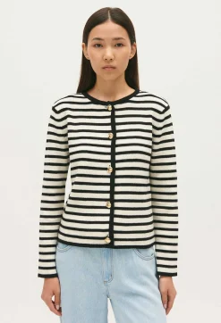 Fashion Two-Tone Striped Cardigan Women Sweaters And Cardigans