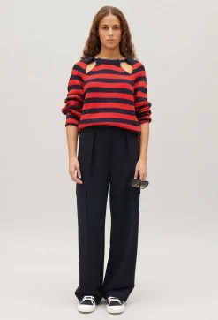 New Two-Tone Striped Jumper Women Sweaters And Cardigans