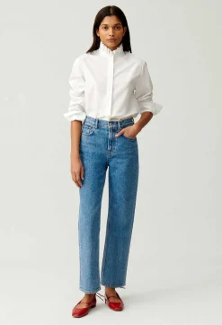 Flash Sale White Shirt With Ruffled Collar Women Tops And Shirts