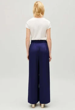 Online Wide-Leg Trousers With Smocked Waistband Women Jeans And Trousers