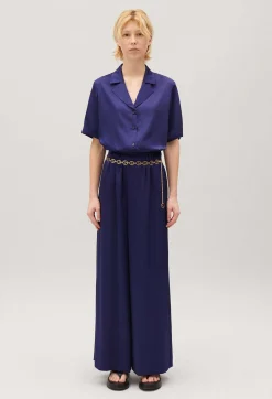 Online Wide-Leg Trousers With Smocked Waistband Women Jeans And Trousers