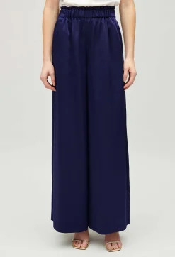 Online Wide-Leg Trousers With Smocked Waistband Women Jeans And Trousers