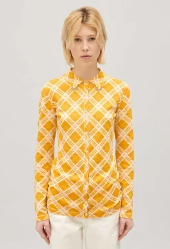 Sale Yellow Checked Cardigan Women Sweaters And Cardigans